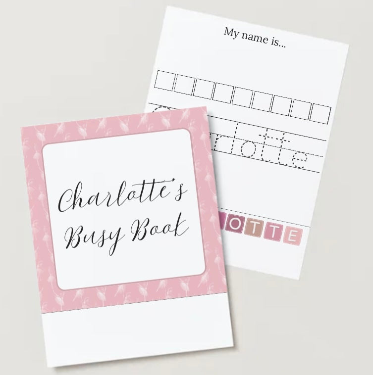 Custom Busy Book- Customized for Your Child (10 pages)